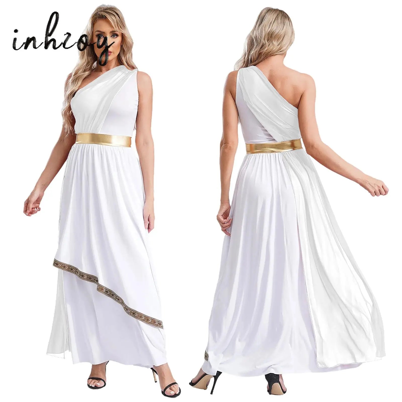 Women's Greek Ancient Princess Deity Queen Flowy Tulle Chiffon Halloween Costume