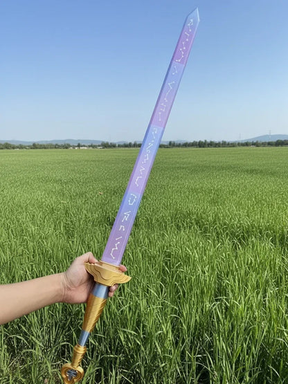 New Rumi Sword With Symbol Prop Purple Long Sword Cosplay 3d Print Telescopic Accessories Women Men Carnival - product image 7