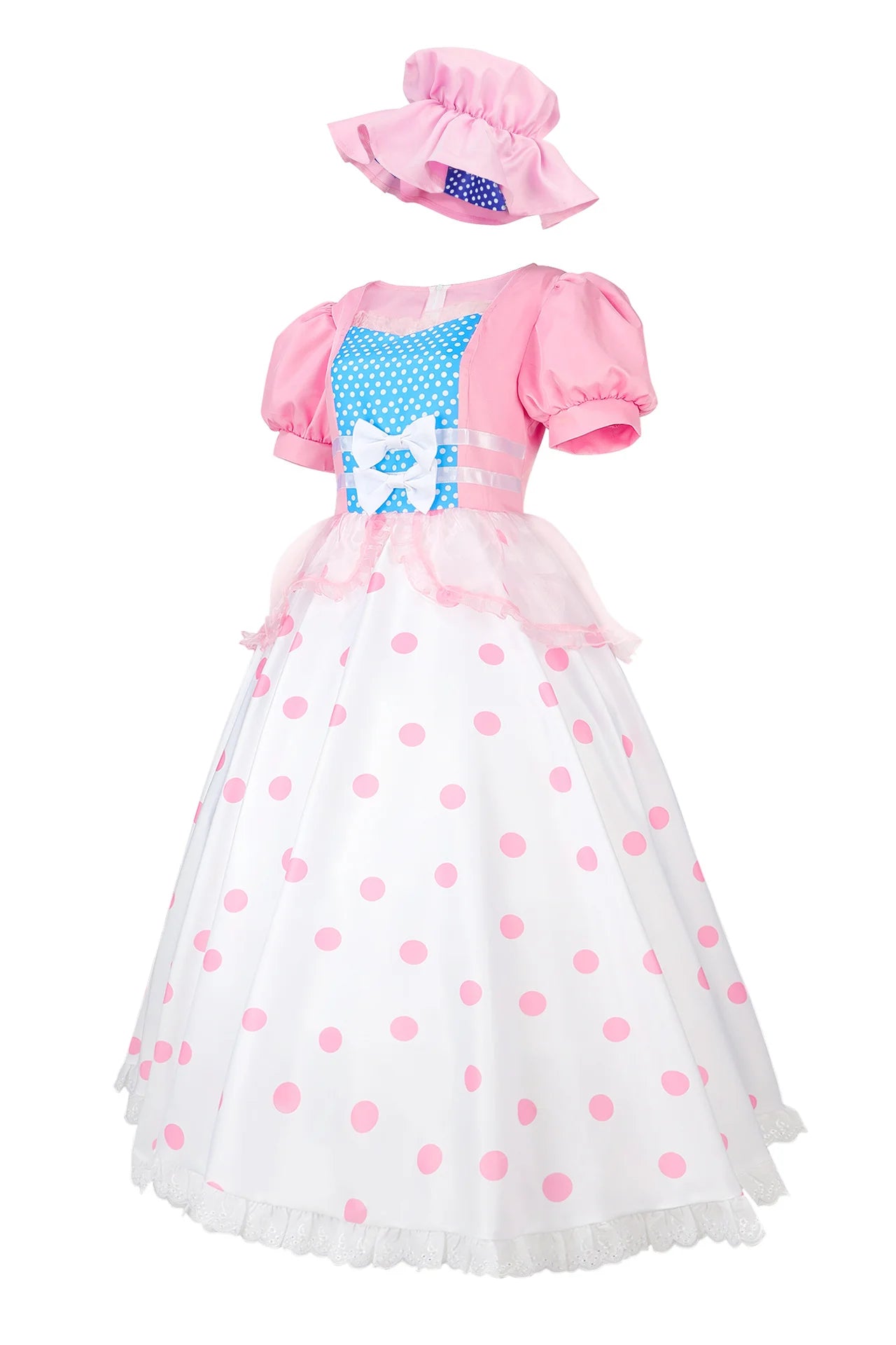 Novedan Bo Peep-Inspired Shepherdess Costume – Adult & Kids' Pink Dress