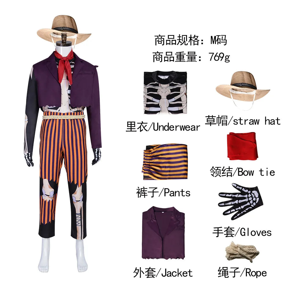 Hector Rivera Ghost Musician Purple Jacket Skull T shirt Suit Cosplay Suit SkeletonHalloween