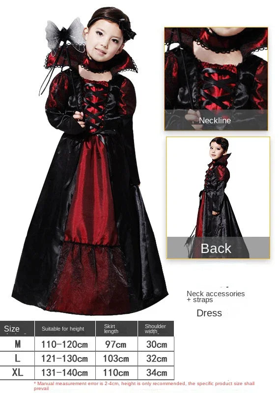 Child's Kids Halloween Vampire Witch Costumes for Girls Dress Up Cosplay Props - product image 13