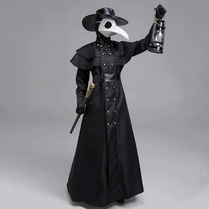 Halloween Medieval Hooded Robe Plague Doctor Costume Mask Hat for Men Monk Costume - Costume No Accessory / 4XL