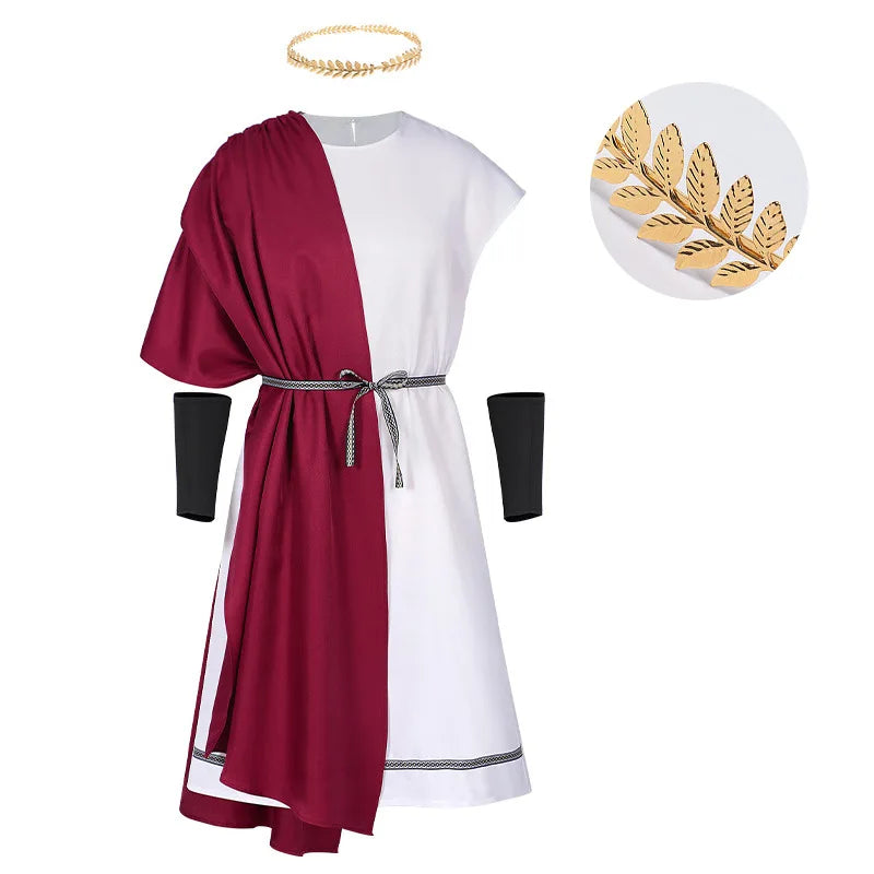 Men's Medieval Roman Greek Toga Laurel wreath Greece Warrior Costume - alternate view 6