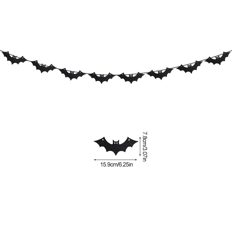 1set Halloween Decoration Banner Bunting Scary Spider Ghost Bat Hanging - product image 12
