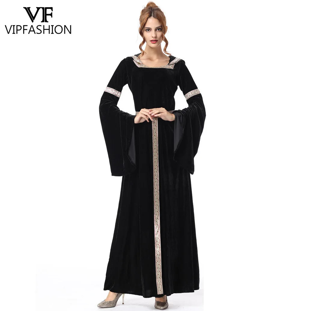 Vip Medieval Witch Black Evil Gothic Women's Dress Halloween Costume - product image 3