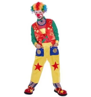 Adult Happy Clown Suit Costume Joker Magician Costume for Adults - 6 / L