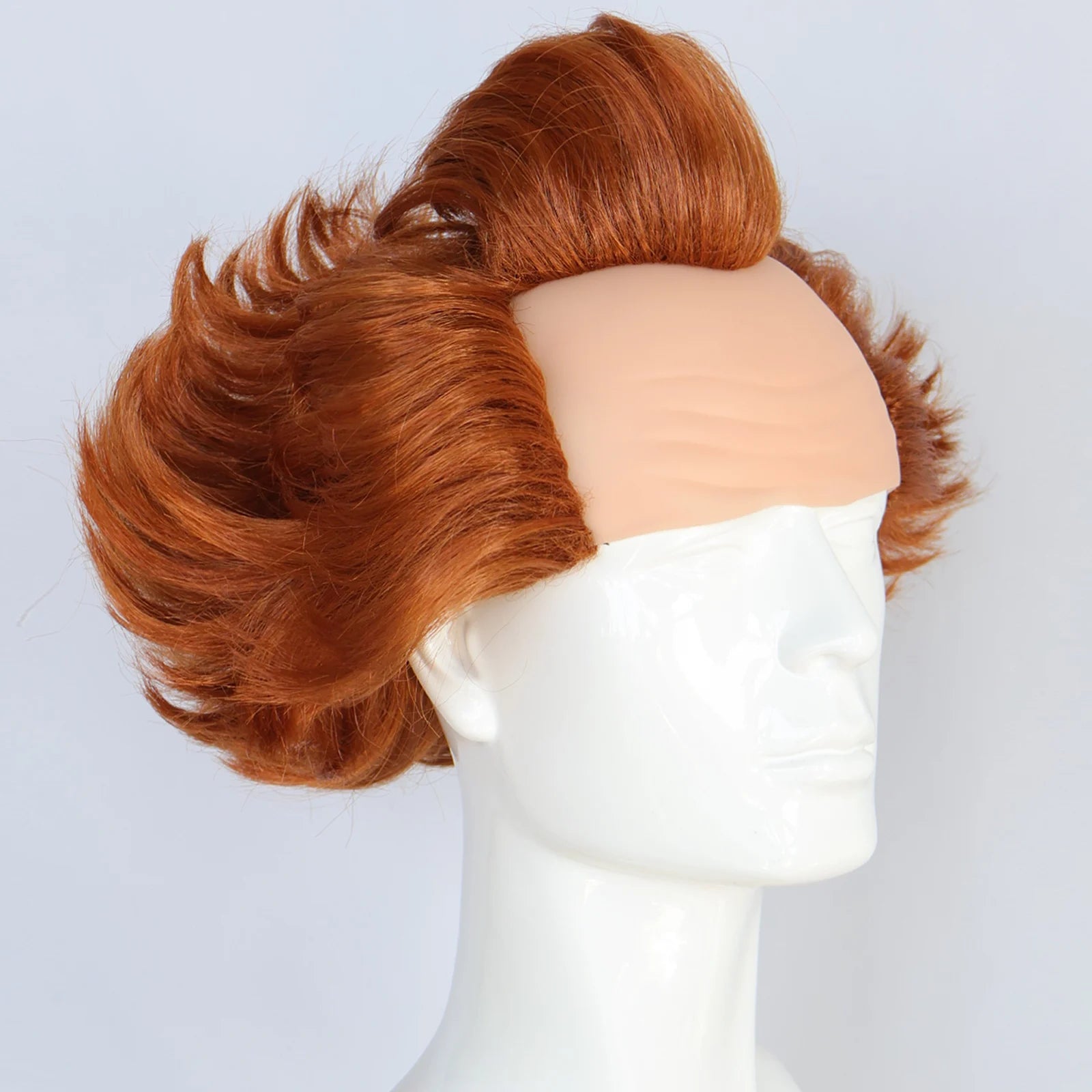 Synthetic Clown Wig for Halloween Cosplay -Orange Curly Hair with Realistic Bald Cap, Perfect for It Movie - product image 4