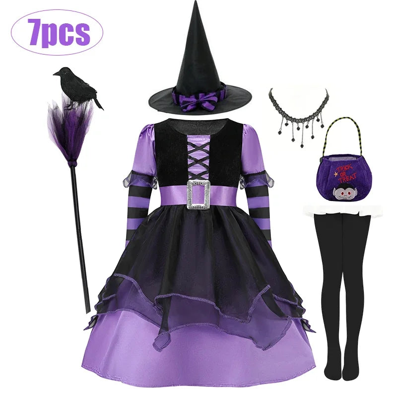 Halloween Vampire Costume for Kids Girls Devil Witch Gothic Ghost Bride Clothes Demon Bride Queen Cosplay - product image 11