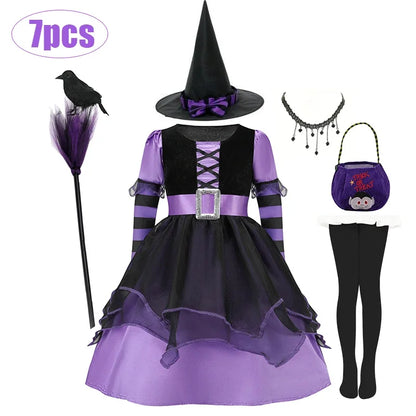 Halloween Vampire Costume for Kids Girls Devil Witch Gothic Ghost Bride Clothes Demon Bride Queen Cosplay - product image 11