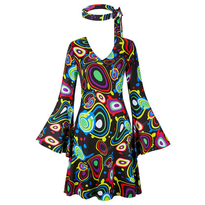 70s Costume Disco Dresses for Women Halloween Costume Sexy Hippie Costume Disco Dress with Disco Headband 70s - product image 14