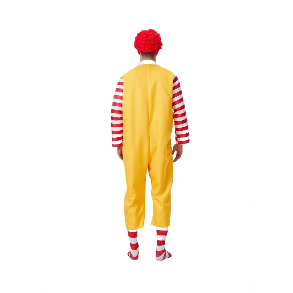 Red Yellow Clown Costume Outfit Adult Full Set Stage Welcome