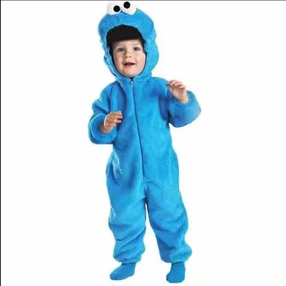 Halloween Cookie Monster Elmo Jumpsuit Sleepwear Sesame Street Children's Stage Performance Costume Women's Ethnic Fashion