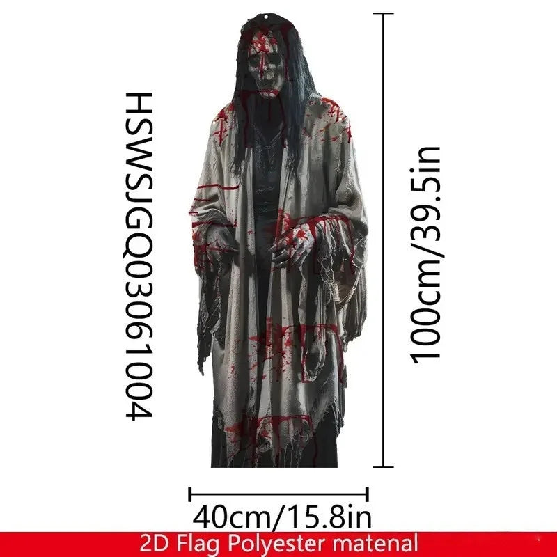 Halloween Horror Skull Bride Backdrop Gothic Skeleton Bride Photo Background - product image 8