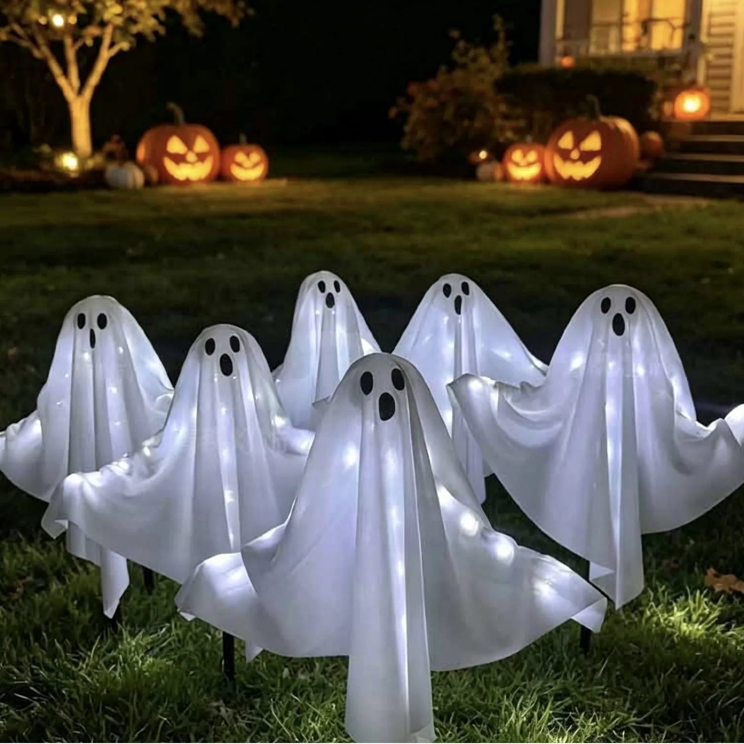Halloween Glowing White Ghost Solar LED IP65 Waterproof Glowing Ghost Escape Scene - product image 6