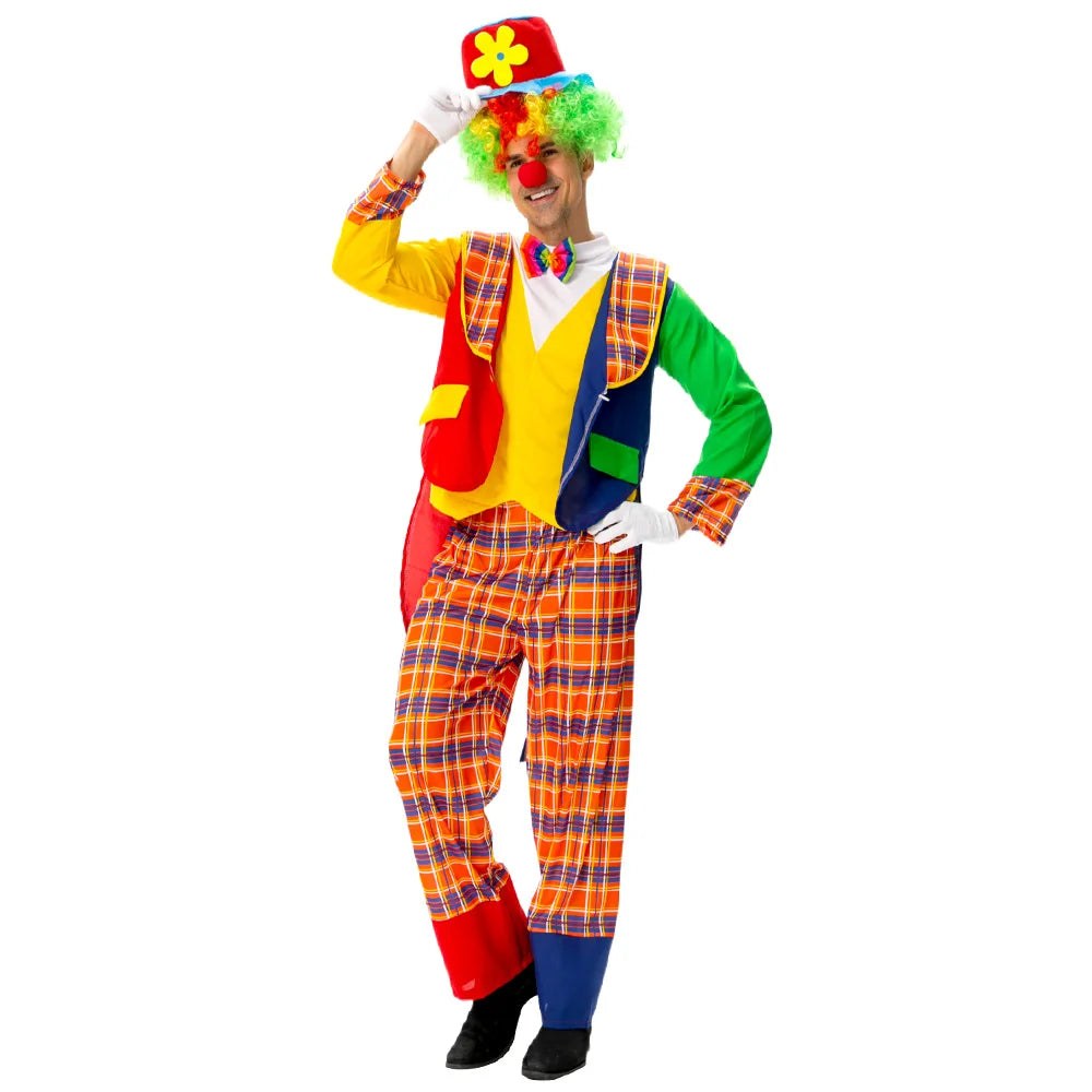 New Adult Men's Clown Costume Halloween Cosplay Clown Dress Up Circus Clown Performance Costume Full Set of - product image 7
