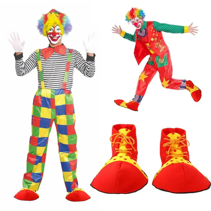 1 Pair Halloween Costume Clown Shoes Clown Giant Shoes Circus Performance Costume Prop - Gold