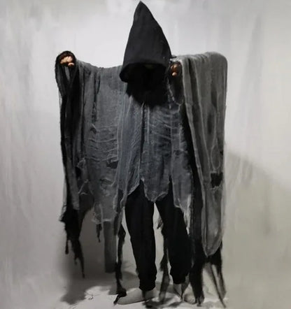 Unisex Halloween Ghost Dementors Costume Gothic Horror Zombie Tattered Hooded Capes Day of - View 16