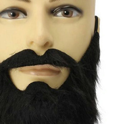 Halloween Fake Beard Funny Fake Mustaches Costume Whiskers Hair Disguise Accessories with Adjustable Elastic - product image 4