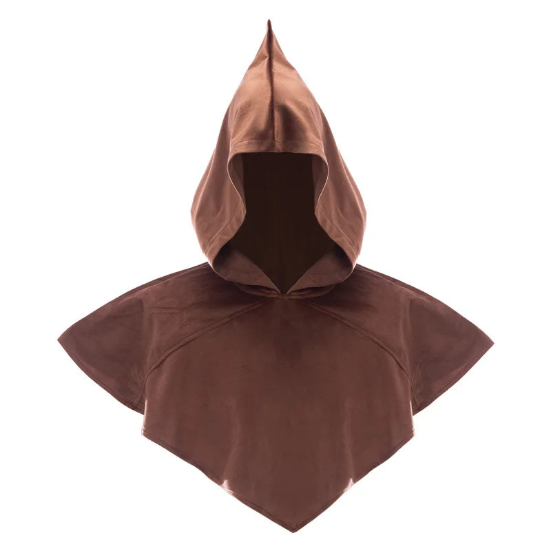 Medieval Cos Hooded Cape Wizard Short Cloak Unisex Halloween Costume - View 6