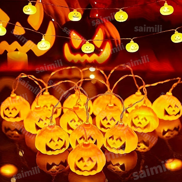 Halloween Trick Or Treat Horror Pumpkin LED String Lamp Battery Pumpkin Lantern For Bedroom Ghost House Home - product image 1