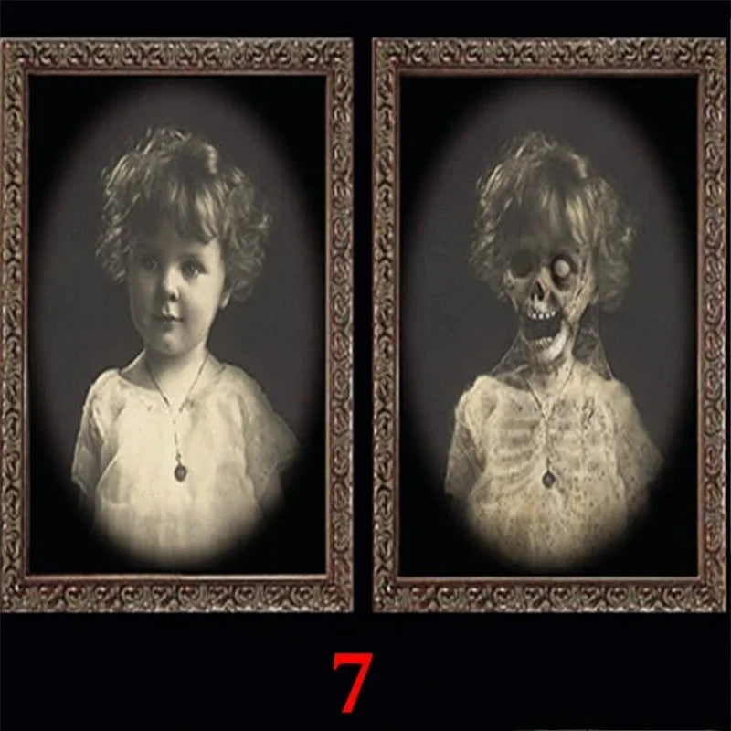 Halloween Party Horror Props 3D Changing Face Ghost Picture Frame Scary Wall - product image 10