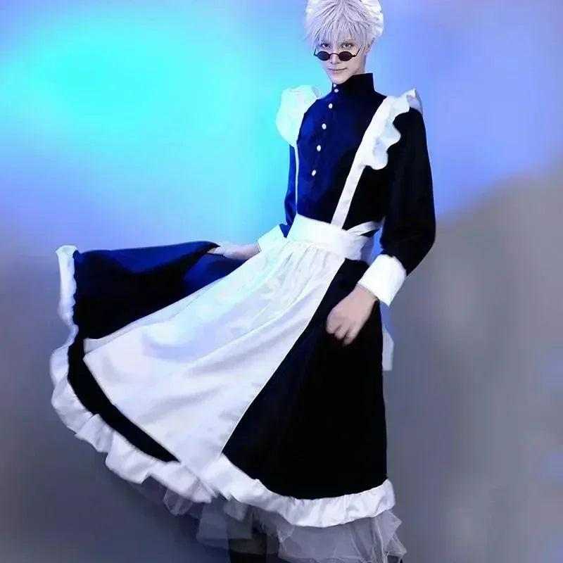 Adult Anime Maid Long Apron Lolita Cafe Costume - alternate view 2