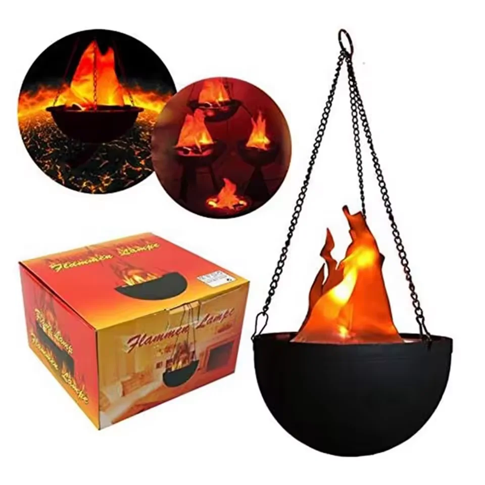 Halloween Fake Flame Decoration Simulation Brazier LED Flame Light Fake Fire Burning Props Haunted House Bar - product image 6