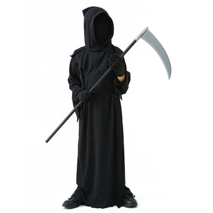 Halloween Grim Reaper Horror Costume Black Hooded Spooky Ghost Robe Dress Up Costume Adult - View 5