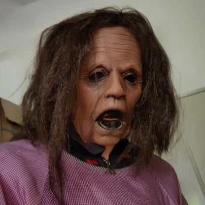 Halloween Lady Mask Realistic Old Man Mask Creepy Human Latex Masks Scary Screaming - View 3