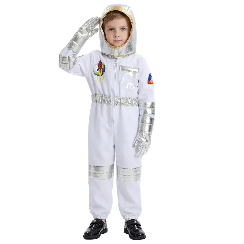 Kids Astronaut Suit Space Costume Halloween Cosplay Party Outfit for Boys Girls School Performance Wear with - product image 2