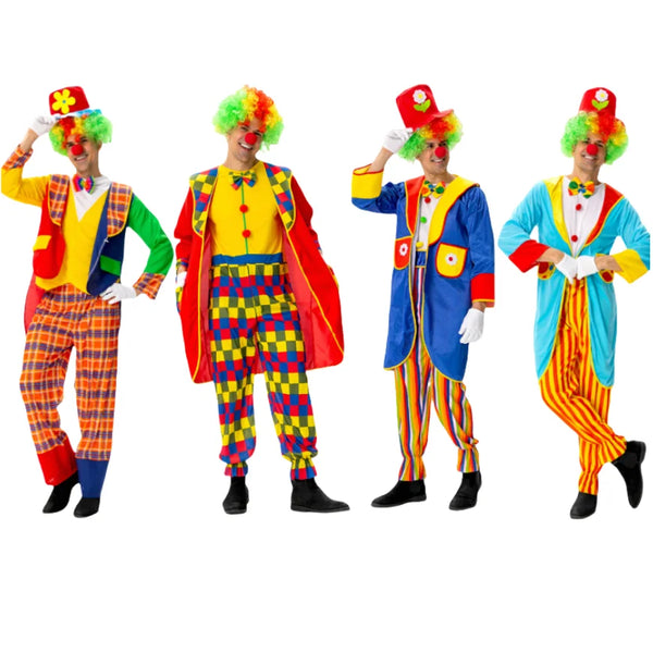 New Adult Men's Clown Costume Halloween Cosplay Clown Dress Up Circus Clown Performance Costume Full Set of - product image 1
