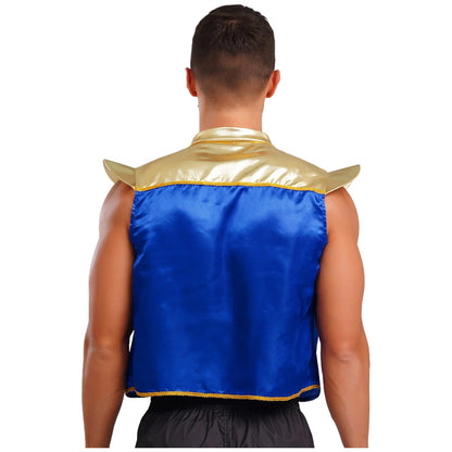 Men's Arabian Prince Shiny Metallic Vest Tops Shoulder Pads Open Costume - alternate view 5