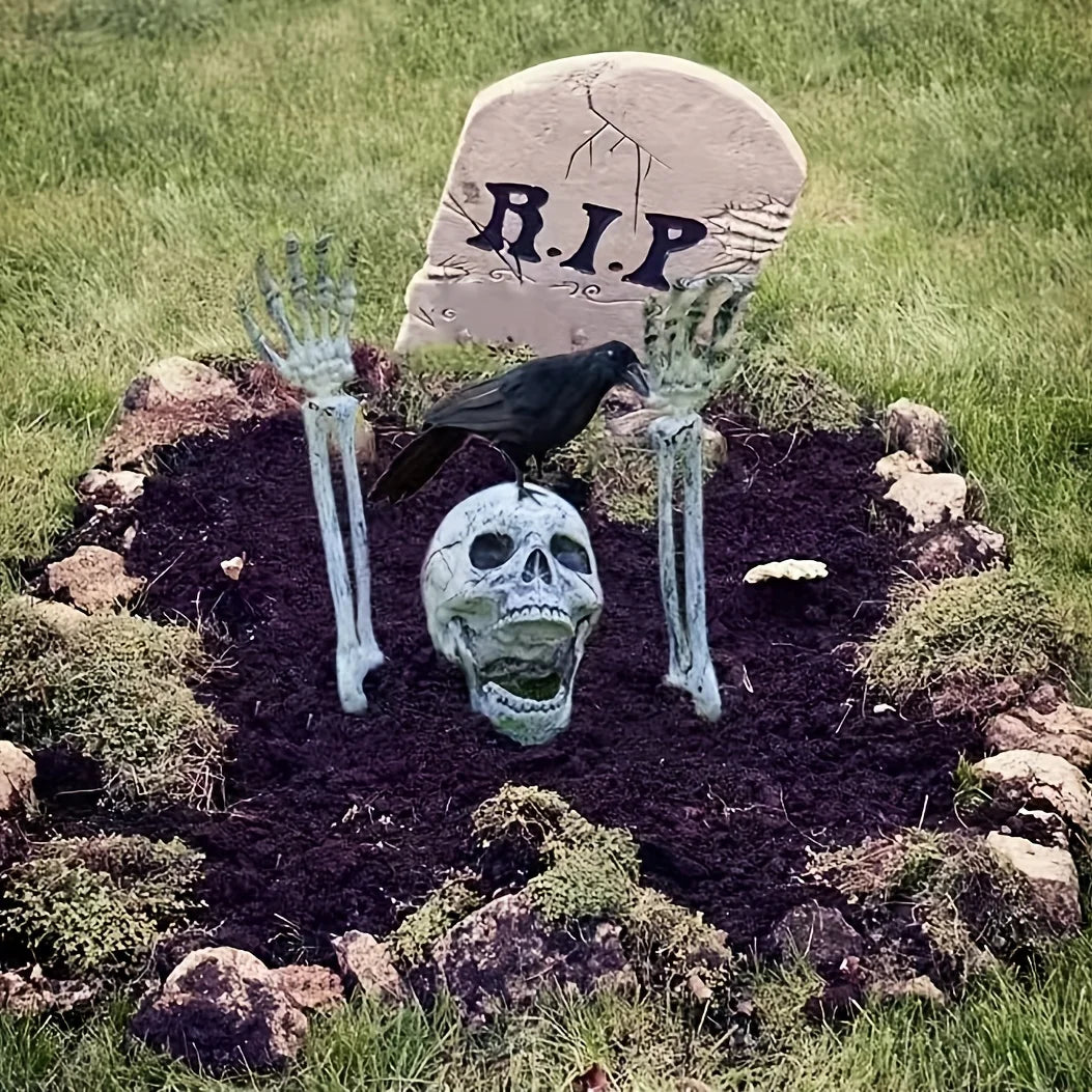 Realistic Skeleton Stakes Halloween Realistic Skull Skeleton Head Human Hand - product image 3