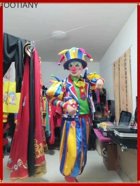 Halloween Adult Men And Women Circus Clown Costume Masquerade Dress Up Amusement Park Funny Performance - product image 1