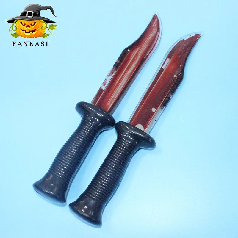 Halloween Role-playing Simulation Blood Knife Makeup Dance Props Horror Prank Imitation Blood Knife - product image 4