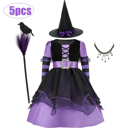 Halloween Vampire Costume for Kids Girls Devil Witch Gothic Ghost Bride Clothes Demon Bride Queen Cosplay - product image 9