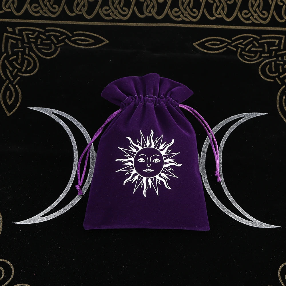 Embroidered Velvet Tarot Card Storage Bag
