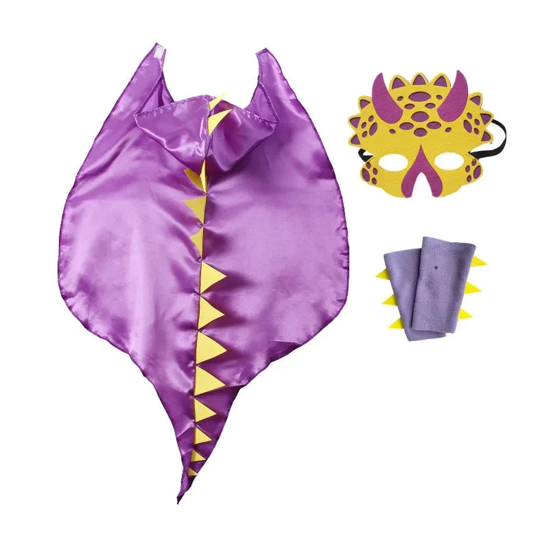 Boys Girls Dinosaur Cape Dragon Hooded Cloak for Kids Halloween Costume Christmas Fancy Cape Mask Cosplay - product image 10