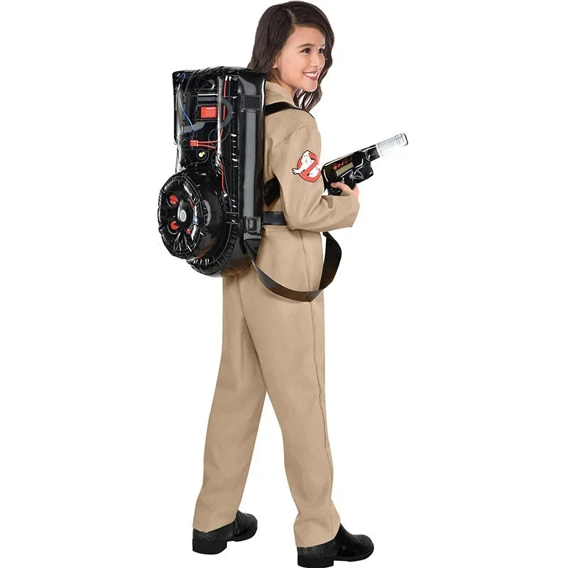 Halloween Father Paranormal Cleanup Team Costume Theme Costume Halloween Uniform Jumpsuit Bag Ideal - C / Kid XL
