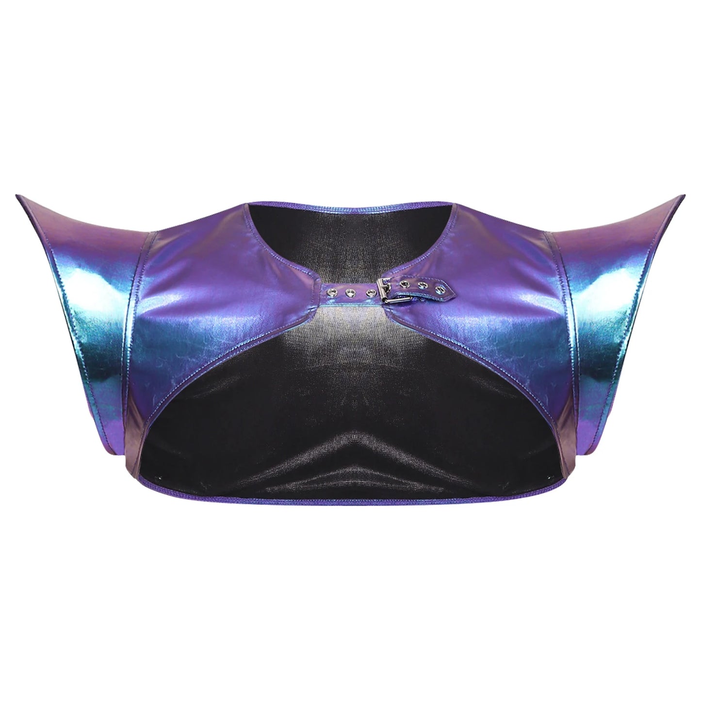Men's Holographic Glossy Shoulder Armor Tops Fly Sleeve Jacket Tailcoat Costume - alternate view 14