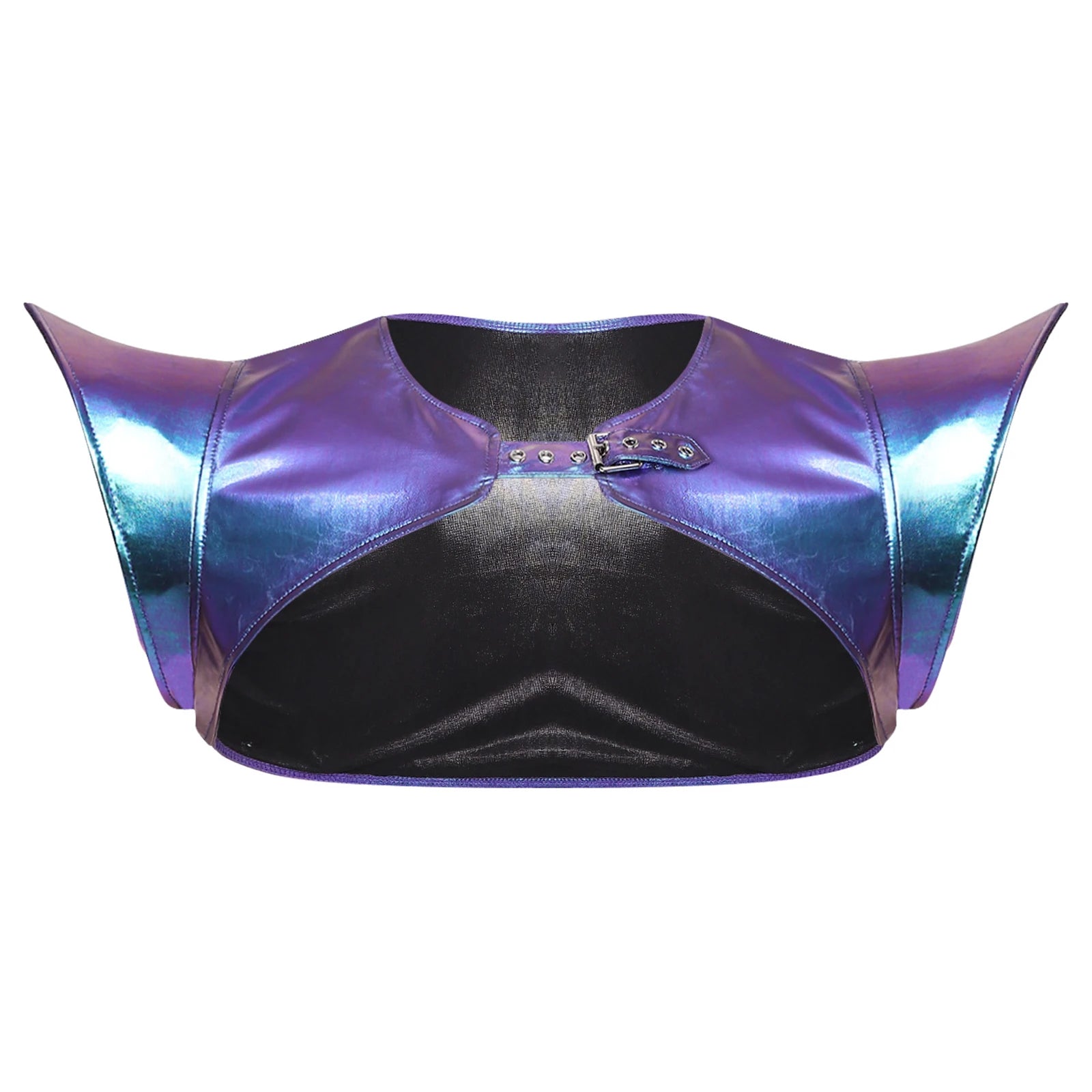 Men's Holographic Glossy Shoulder Armor Tops Fly Sleeve Jacket Tailcoat Costume - alternate view 14