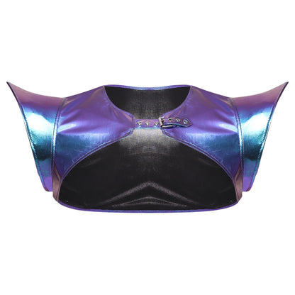 Men's Holographic Glossy Shoulder Armor Tops Fly Sleeve Jacket Tailcoat Costume - alternate view 14