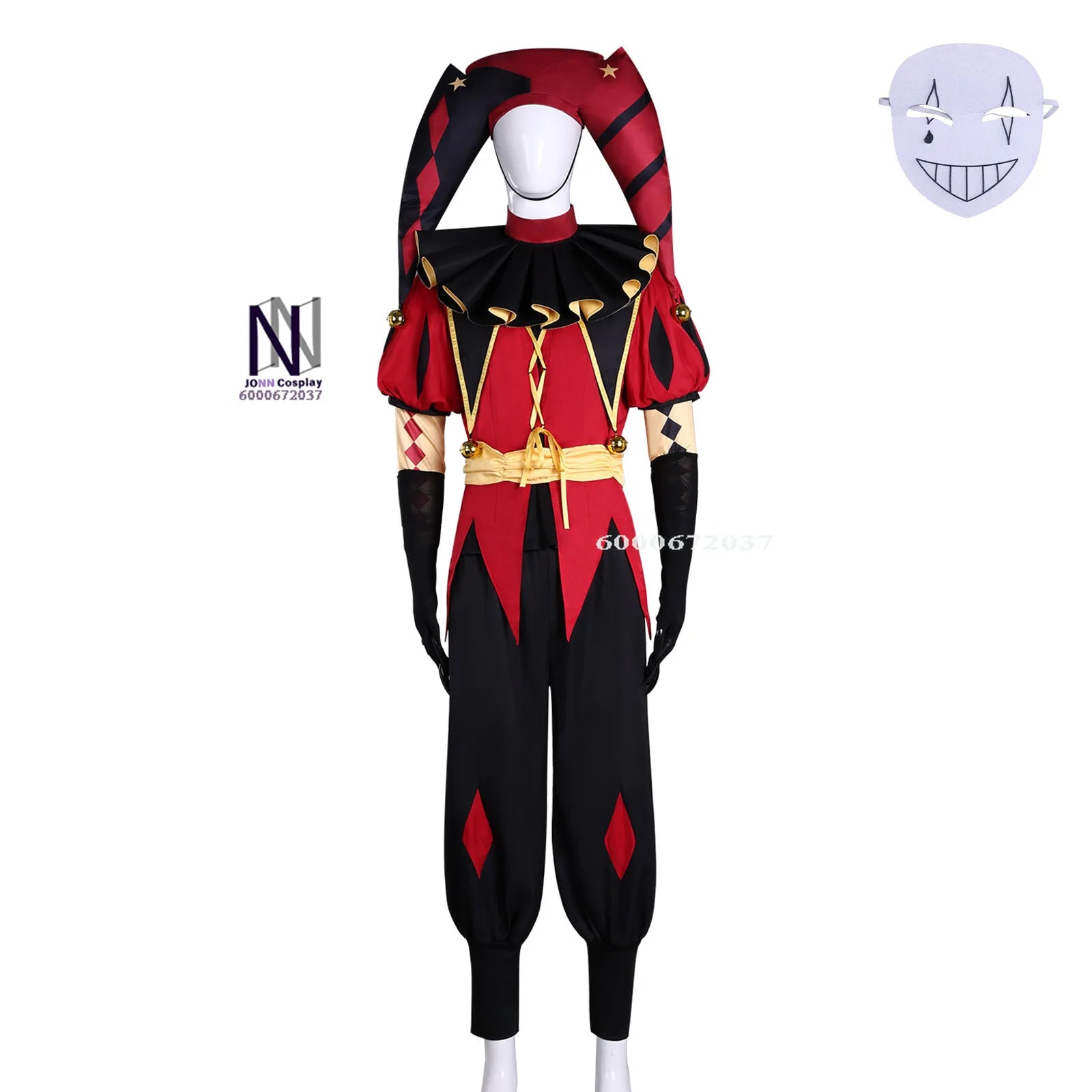Circus Clown Costume Men Women Euro Size Full Set Green / Red / Purple Jester Outfit - costume-3 / XXL