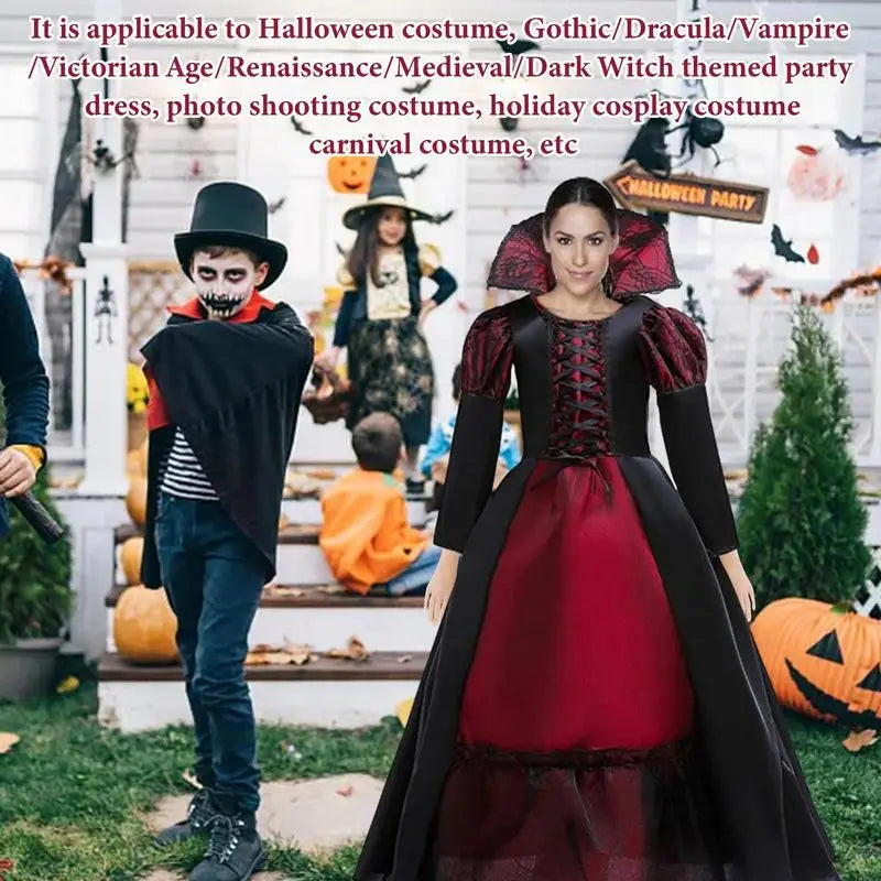 Vampire Queen Costume Halloween Dress Up Girls Royal Vampire Costume for Women Medieval - L / israel