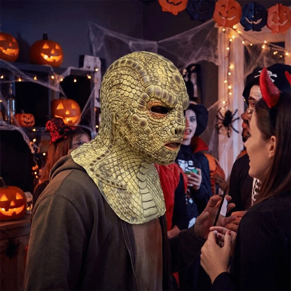 Realistic Snake Monster Soft Skin Headgear Latex Halloween Mask