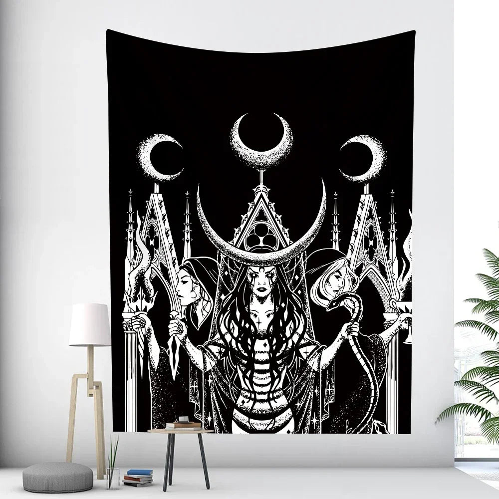 Moon Goddess Mandala Mystical Tapestry