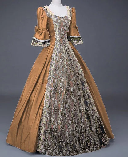 Halloween Costume for Adult Women's Palace Court Medieval Renaissance Retro Gothic - color 13 / XL