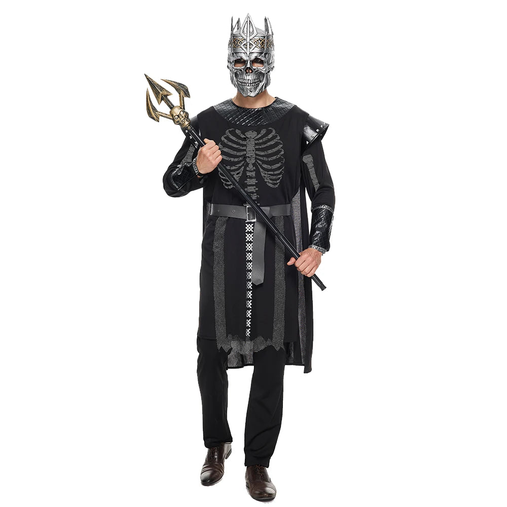 Eraspooky Men Skeleton King Costume Halloween Costumes Skull Death DevilCosplay