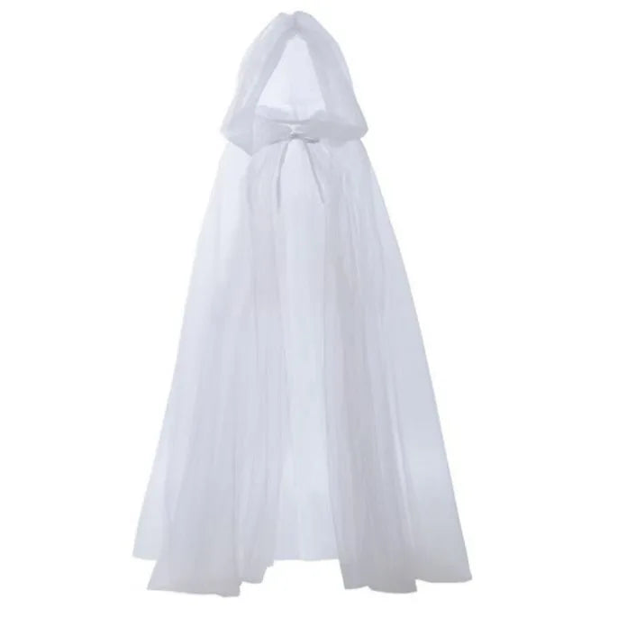 Halloween Cloak Thin Mesh Long Hooded Vampire Bride Shawl Party Festival - product image 8