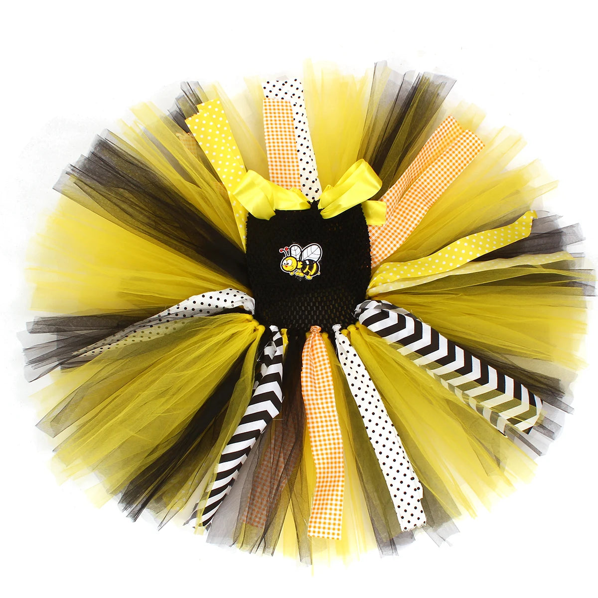 Girls Bumble Bee Tutu Halloween Costume with Wings